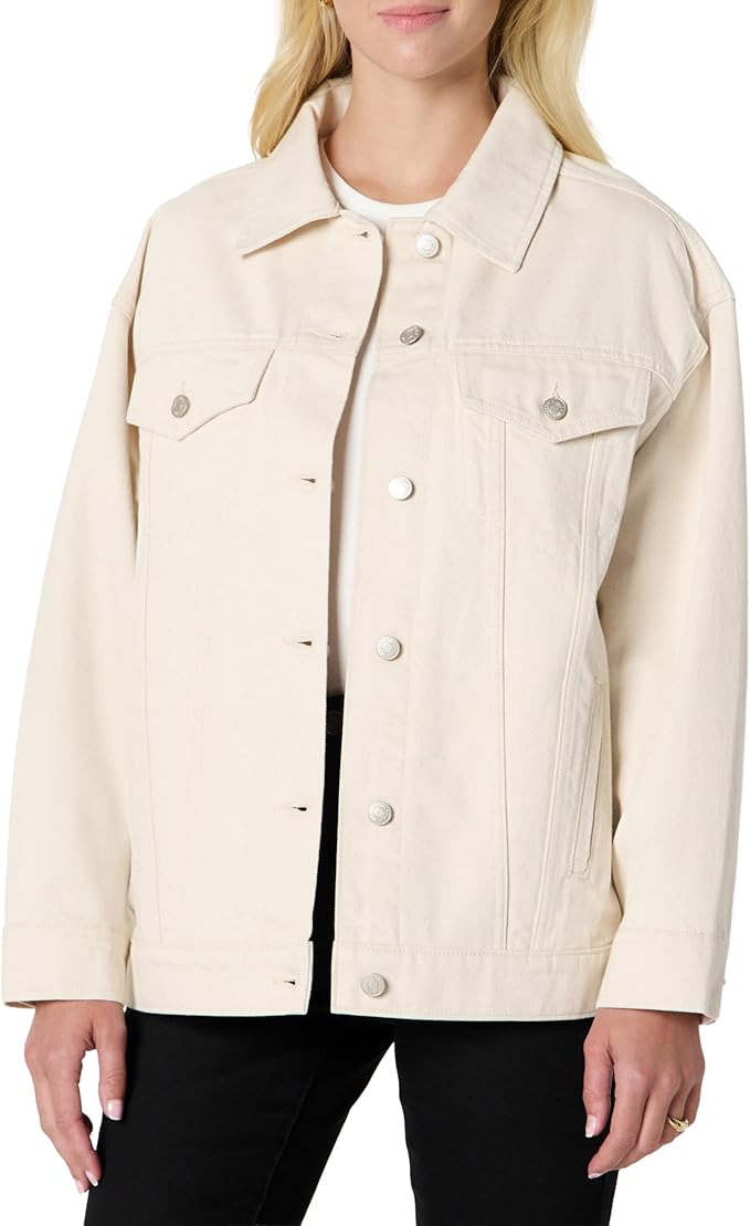 Women's Rigid Denim Oversized-Fit Trucker Jacket